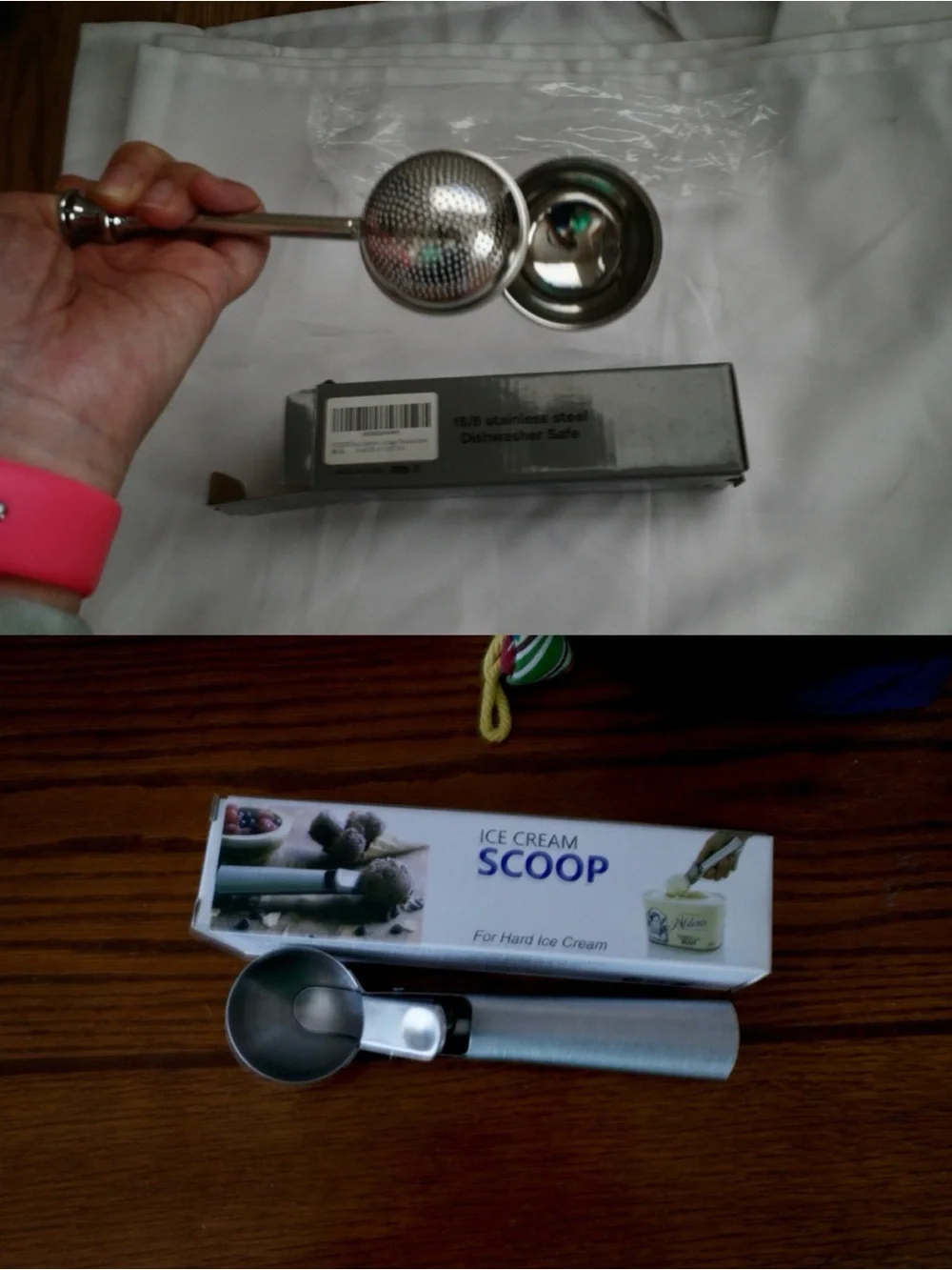 Stainless Steel Ice Cream Scoop and power sugar sharker